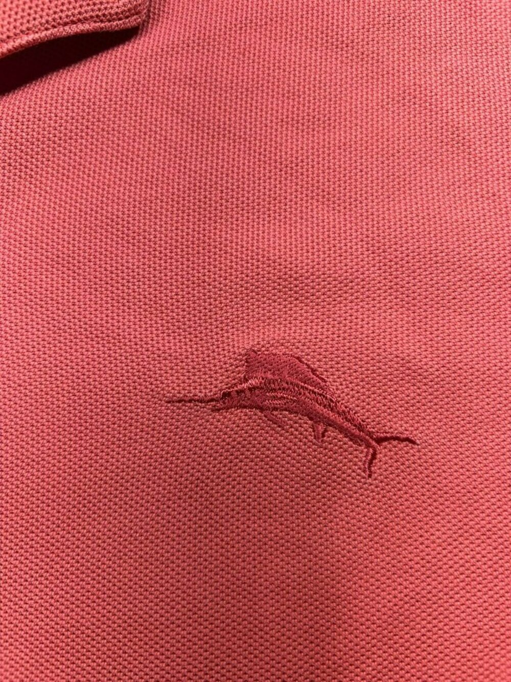 Tommy Bahama Coral Polo Shirt Embroidered Marlin Logo Mens Size L Cotton Blend - Picture 3 of 4
